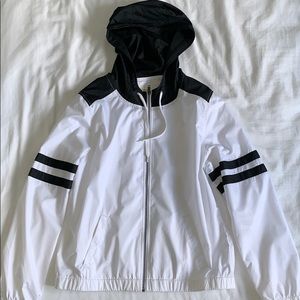 White and black Zumiez windbreaker